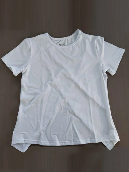 Women’s Summer Yoga T-Shirt Short Sleeve Breathable Quick Dry Mesh Back Fitness Top Loose Fit