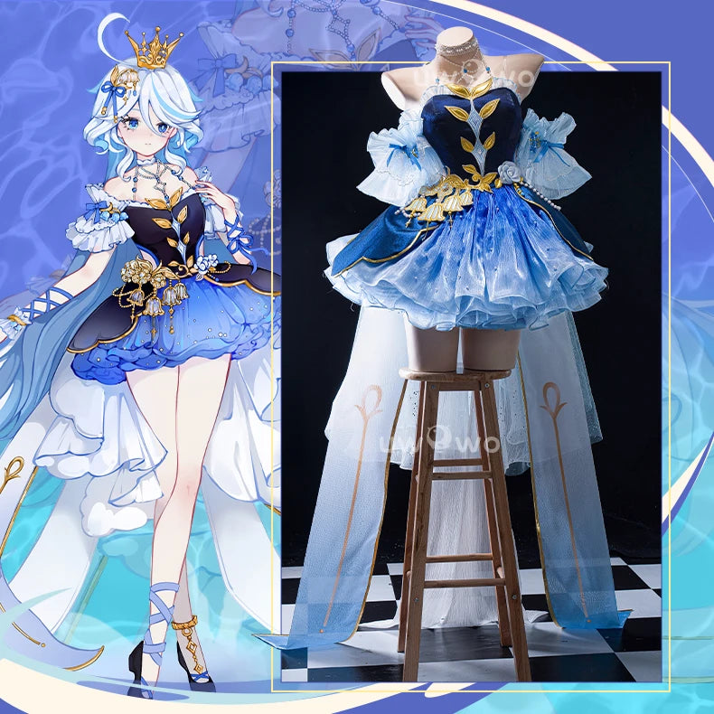 LAST BATCH UWOWO Genshin Impact Fanart Focalors Lily of the Valley Balll Gownn Dress Cosplay Costume