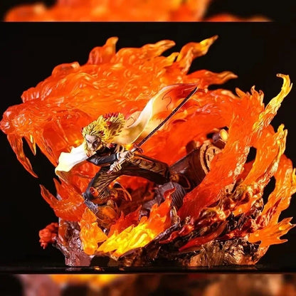 Hot Demon Slayer Rengoku Kyoujurou Fire Pillar Anime Figure Model Statue Boys Collection Desktop Decoration Ornament Toys Gifts