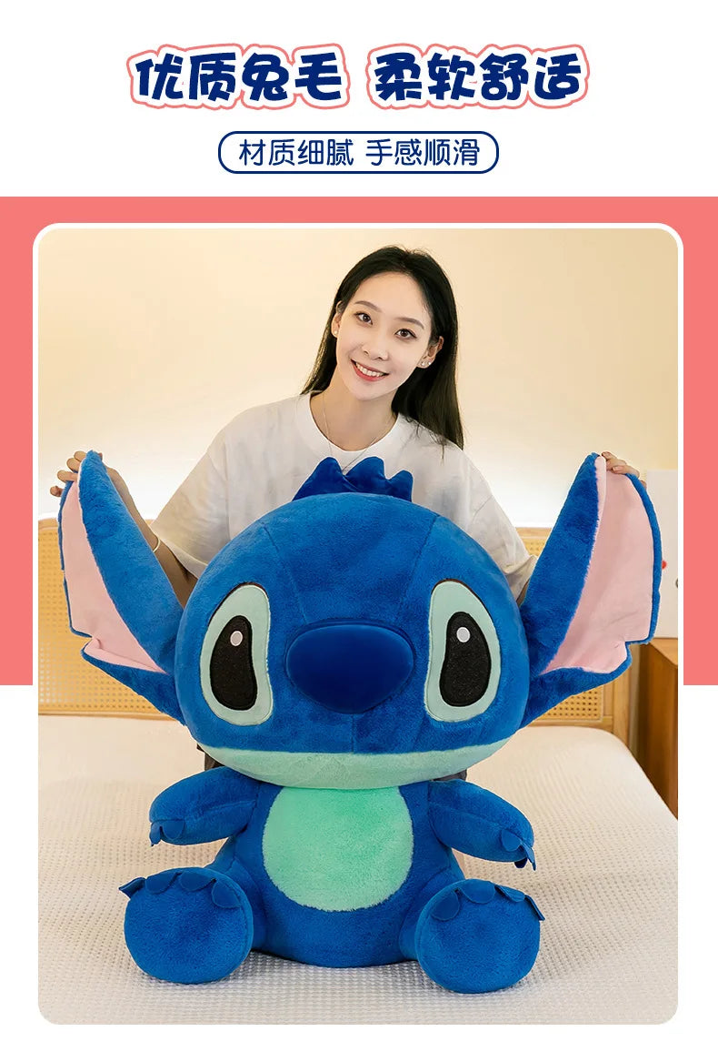 45/60/80CM Super Big Size Disney Stitch Anime Plush Stuffed Doll Kawaii Room Decoration Plushies Children's Pillow Holiday Gifts