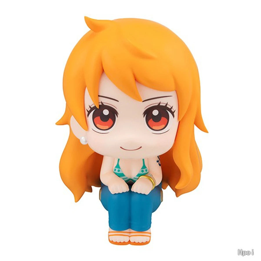 9.5cm ONE PIECE Anime Figure Look Up Luffy/Zoro Action Figure Q Version Kawaii Nami/Sanji Figurine PVC Collection Model Toys