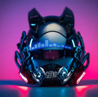 Cyberpunk App Mask Light Up Rolling Subtitles Screen Mask Cos Mech Technology Sense Mobile Phone Control Helmet Role Play