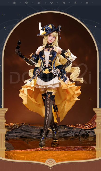 IN STOCK Navia Cosplay Costume Game Genshin Impact DokiDoki-SR Women Halloween Costume Metal Accessories Medieval Navia Wig