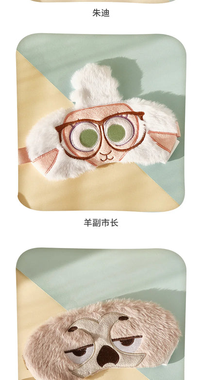 Disney Children's Plush Eye Mask Zootopia Cartoon Design Sleep Sunscreen Napping Mask for Students Cute And Crazy Gift