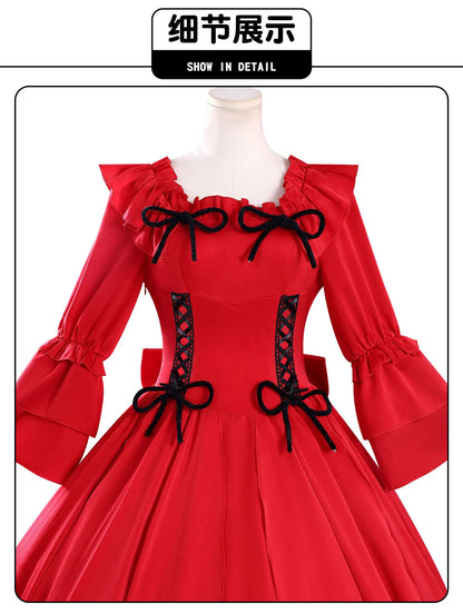 Scarlet El Vandimion Cosplay Costume Wig Dress Anime May I Ask for One Final Thing Ice Rose Earrings Halloween Party Women Girls