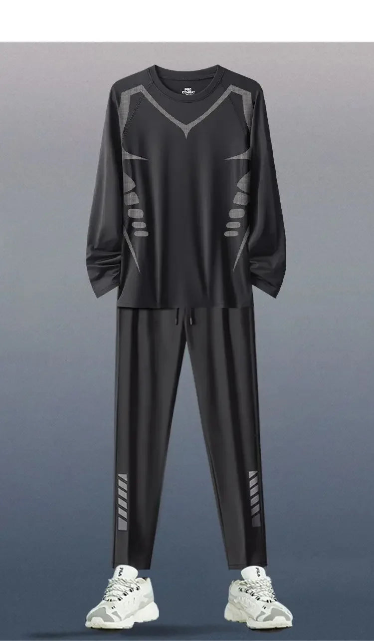 The Codex Men’s Sports Suit 2-3 Pcs Running Training Set Quick-Drying Fitness Jacket & Clothes Spring