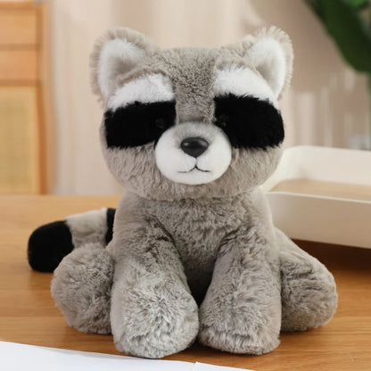 Cute Plush Animal Toys Set Panda Bear Fox Raccoon Elephant Giraffe Frog Soft Stuffed Dolls for Kids Sleep Appliance Baby Gift