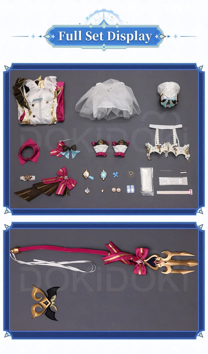 IN STOCK Escoffier Cosplay Costume Game Genshin Impact DokiDoki-SR Women Fontaine Costume Escoffier Cosplay Tail Wig