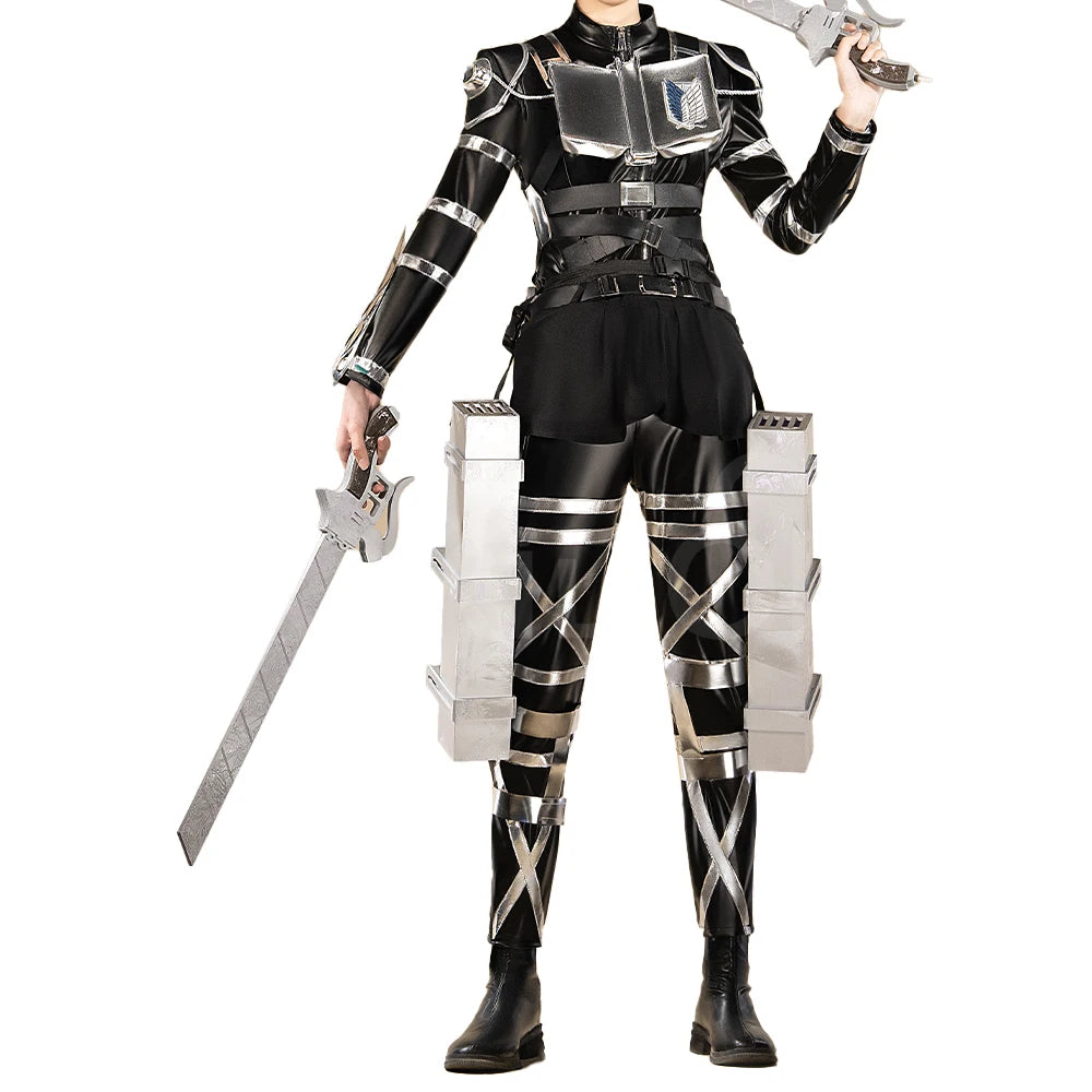 IN STOCK Levii Mikasaa Erenn Cosplay Costume Anime【S-2XL】DokiDoki-R Women Men Leather Battle Uniform Plus size