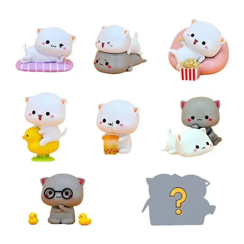 Kawaii Mitao Cat 2 Season Lucky Cat Cheap Cute Cat Blind Box Toys Surprise Figure Cartoon Doll Collect Model Home Holiday gifts
