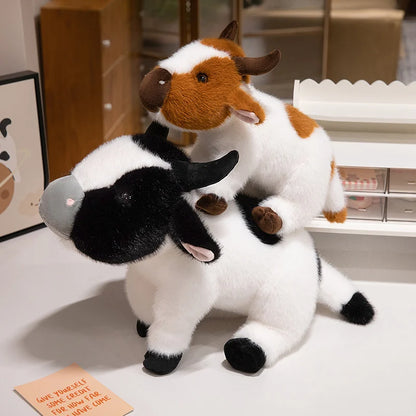 cow High Fidelity Anime Cute Plushie cattle Plush Toys Lifelike Animals Simulation Stuffed Doll Kawai Toy Gifts For Kids