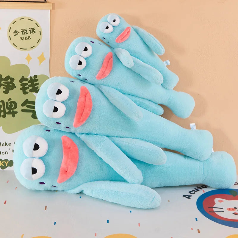 Sanrio 80cm Cute Plush Cartoon Ugly Fish Stuffed Toy Funny Knock Knock Doll New Viral Kids Birthday Christmas Gift for Children