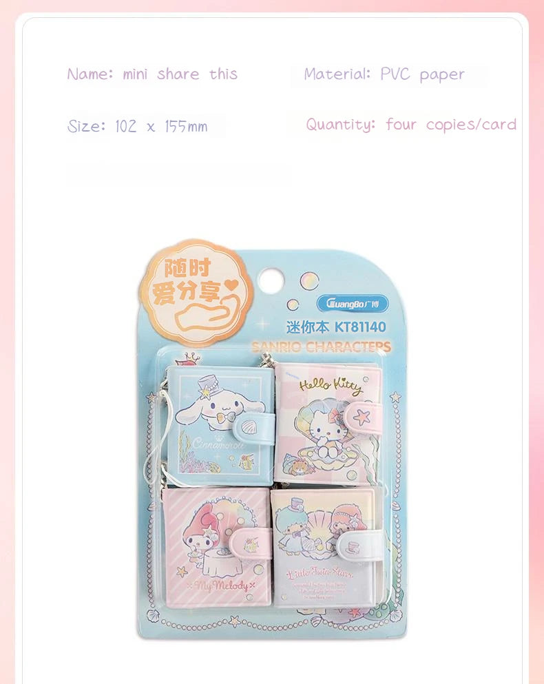 Sanrio Cartoon Mini Notepad Kawaii My Melody Kuromi Cinnamoroll Notebook Portable Pocket Hand Book Stationery Students Supplies