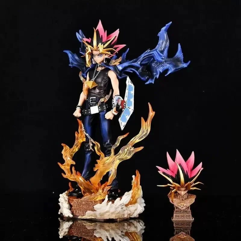 2025 28cm Anime Duel Monsters Yugi Muto Figure PVC Statue Model with 2 Heads Collectible Decoration Toy Christmas Gift