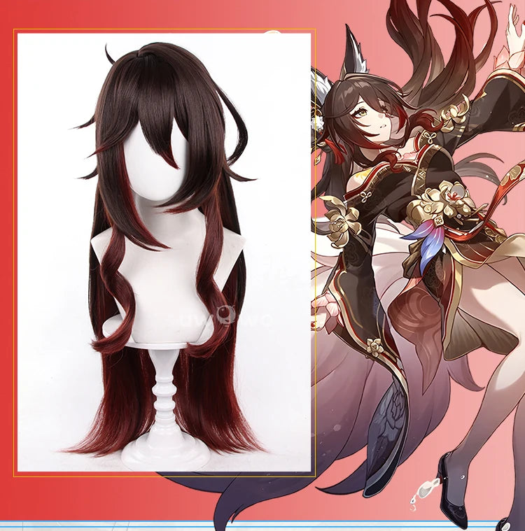 UWOWO Tingyun Wig Game Honkai Star Rail Nihility Fugue SP Tingyun Cosplay Wig Long Brown Hair