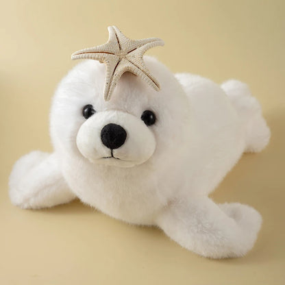 Cute Realistic Marine Seal Plush Doll White Grey Stuffed Seal Soft Toy Kawaii Sea Animal Plushies Birthday Xmas Present