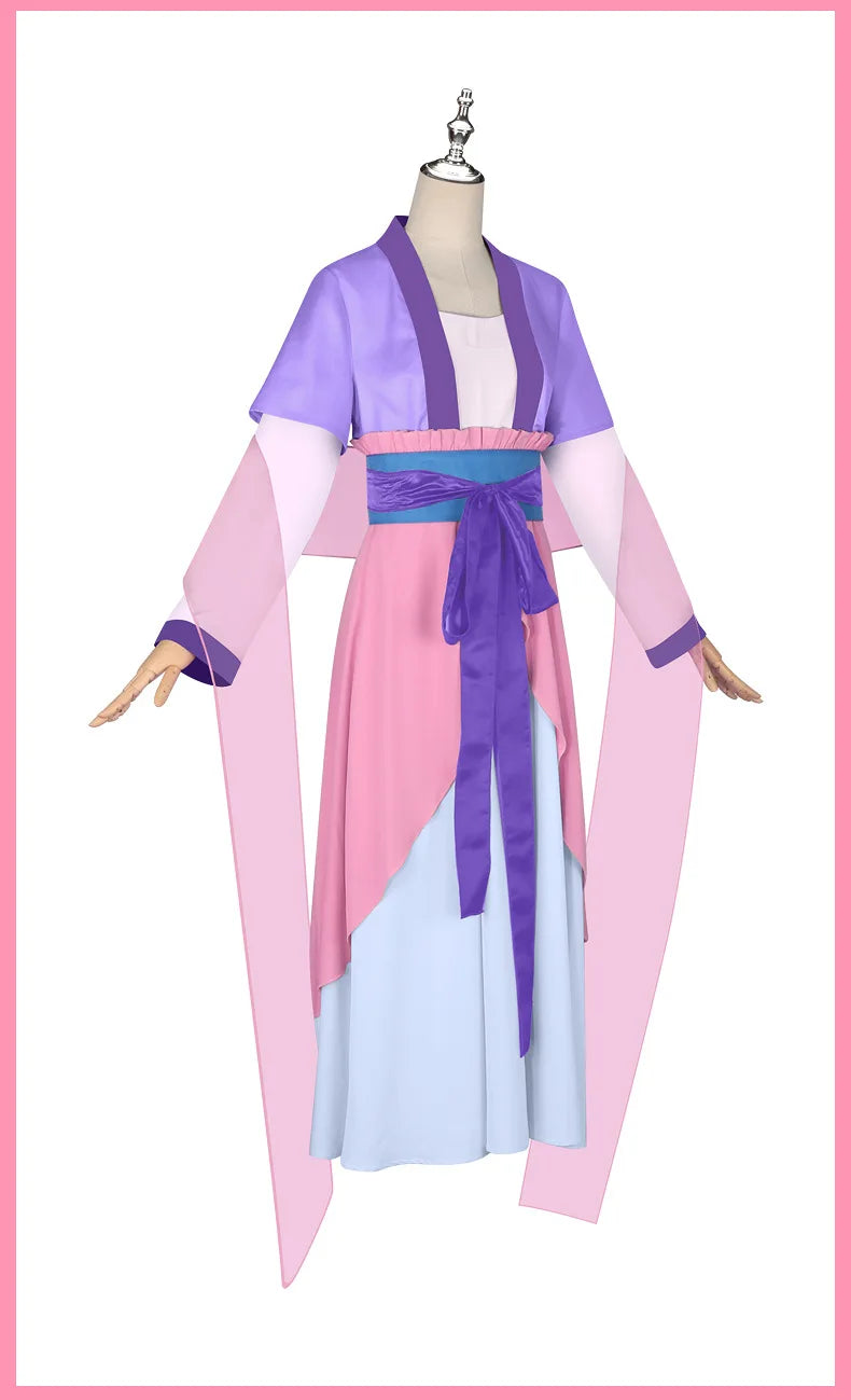 Anime The Apothecary Diaries Maomao Cosplay Costume Dress Wig Purple Pink Dress Kusuriya No Hitorigoto Halloween for Women Props
