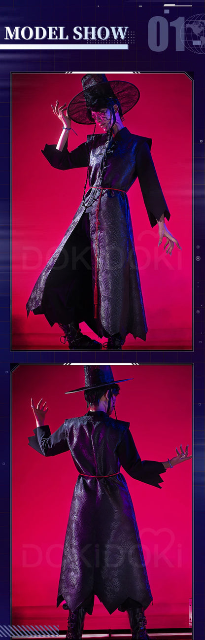 【Last Batch】IN STOCK Jinuu Cosplay Costume 【S-3XL】DokiDoki-R Jinuu Babyy Mysteryy Romancee Men Black Robes Hat Plus Size