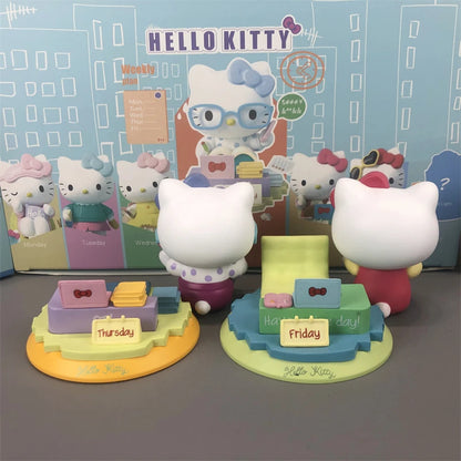 HelloKitty cartoon figurine Sunday worker cake food doll blind box Kt Cat desktop decoration room decoration mystery box gift