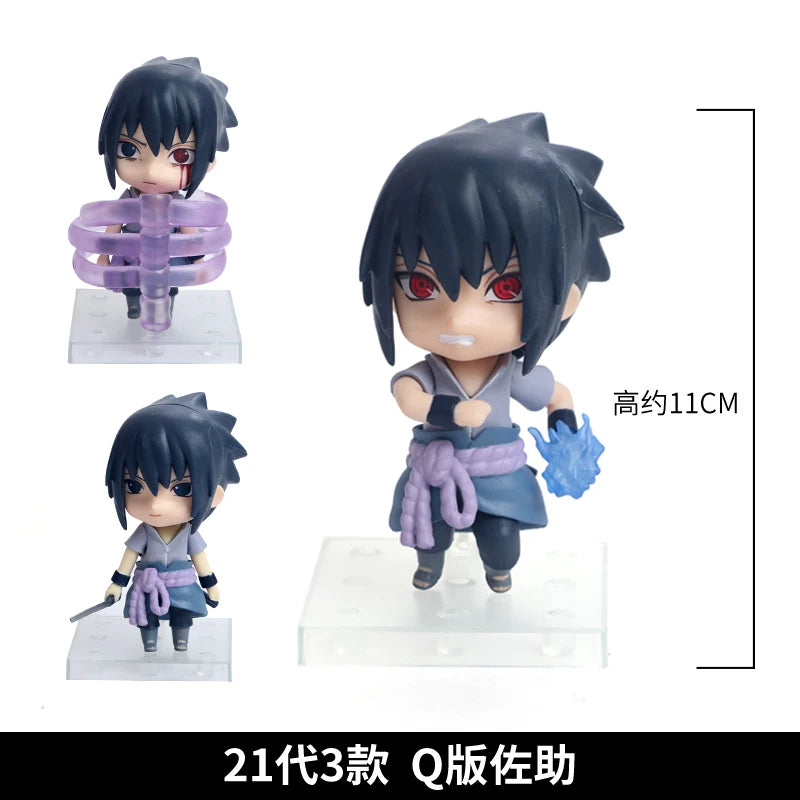 11cm 3Pcs/Set Naruto Anime Action Figure Uchiha Itachi Kakashi Cartoon Toys Itachi Akatsuki Collectible Ornament For Child Gifts