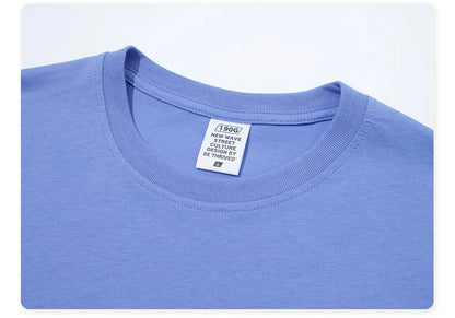 ZODF Trendy 2025 Men Basic Solid Cotton T-Shirts Unisex Male 190gsm Summer Loose Comfortable Soft Tees Shirt Streetwears HY0040