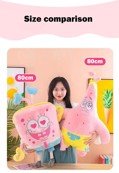 45-100CM SpongeBob SquarePants Patrick Star Doll Anime Cartoon Plush Toy Soft Cute Stuffed Collection Children's Birthday Gift