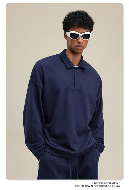 ZODF Casual 2025 Autumn 445gsm Sweatshirt For Man Unisex Turn Down Collar Solid Fleece Pullovers Winter Coats HY1111