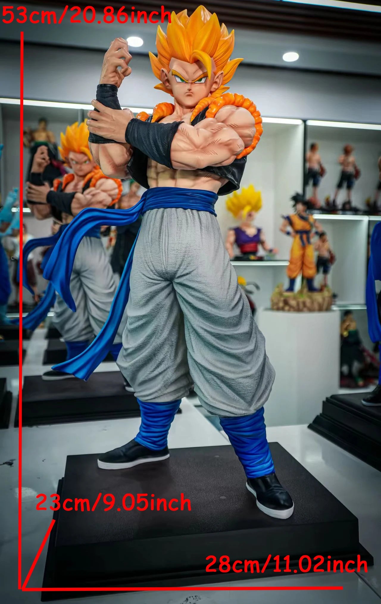 Jt Statue Gogeta Vegetto Figure Dragon Ball Jt Vegetto Gogeta Statue with Base Super Saiyan Action Figures Collection Model Toys