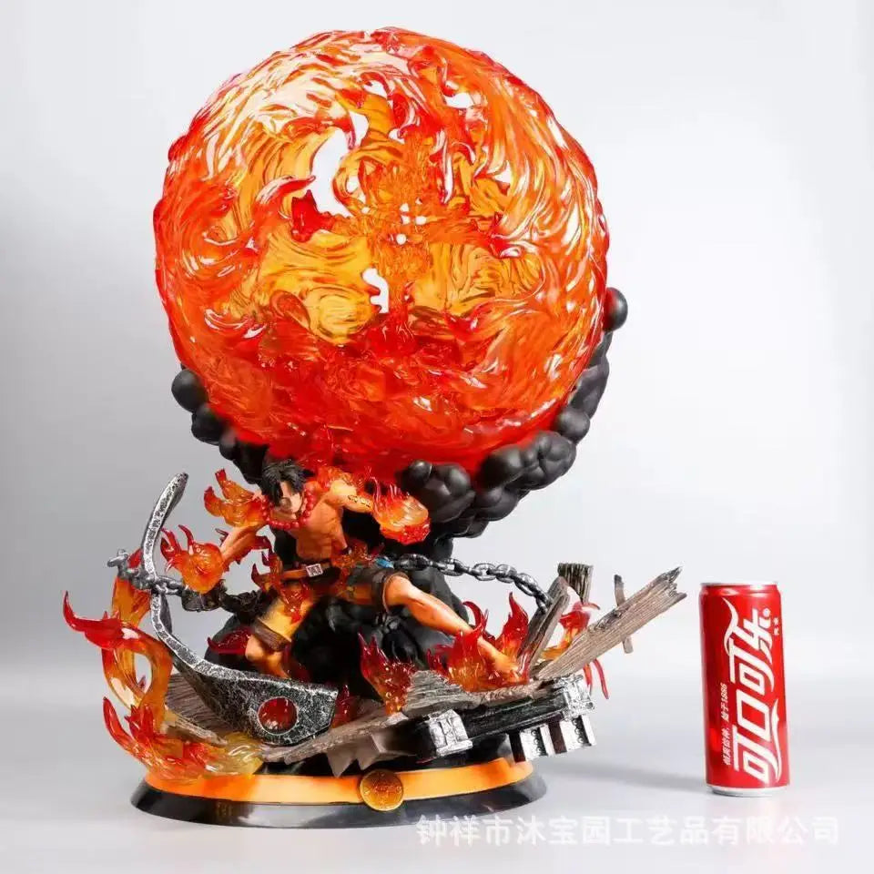 One Piece Great Flame Ring Statue Portgas·D· Ace Model Boxed Glowing 16 Colors Figure Collectible Toys & Hobbies Action Figures