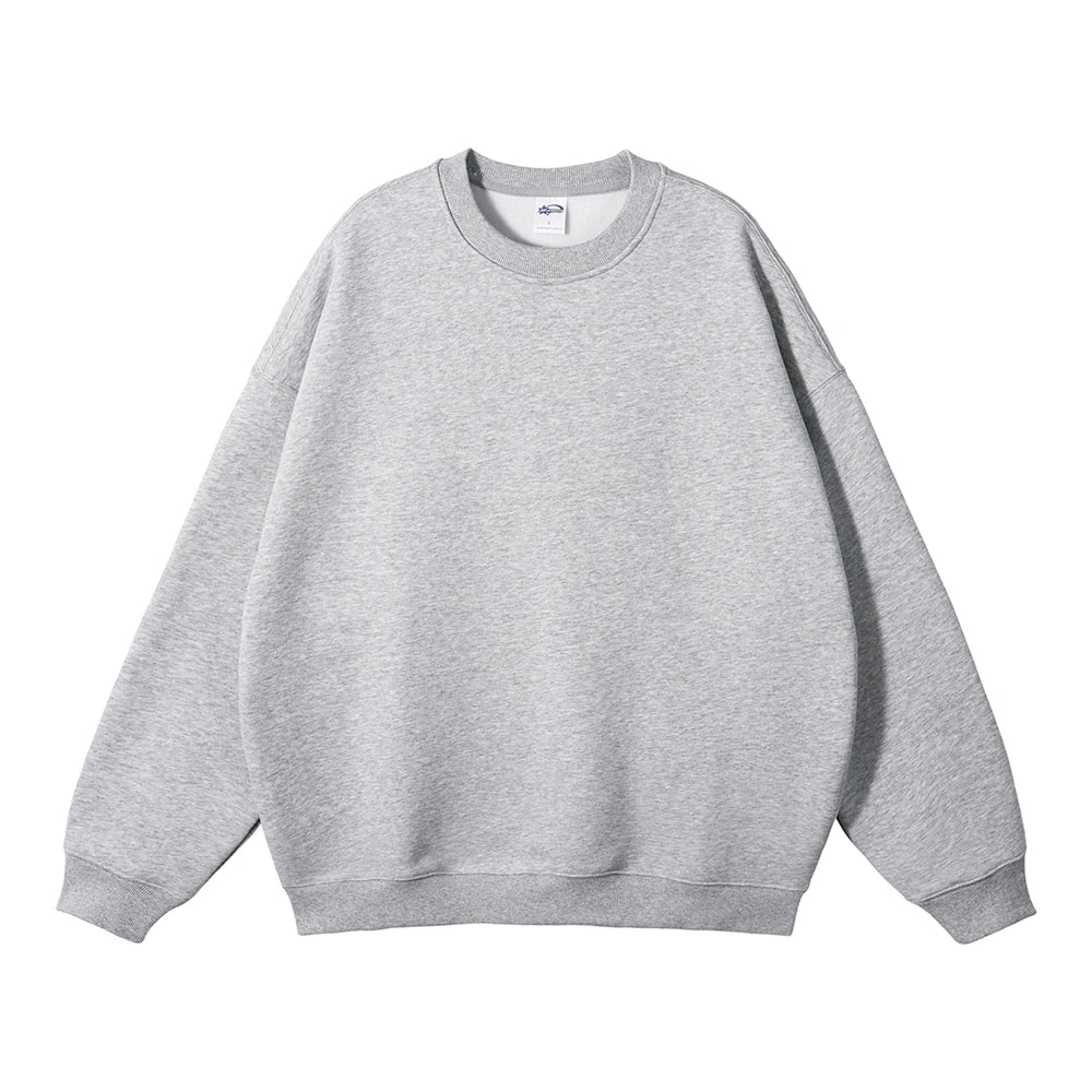 ZODF New 2025 Winter 350gsm Fleece Sweatshirts For Men Unisex Casual Loose Basic Solid O-Neck Thick Warm Pullovers HY0635