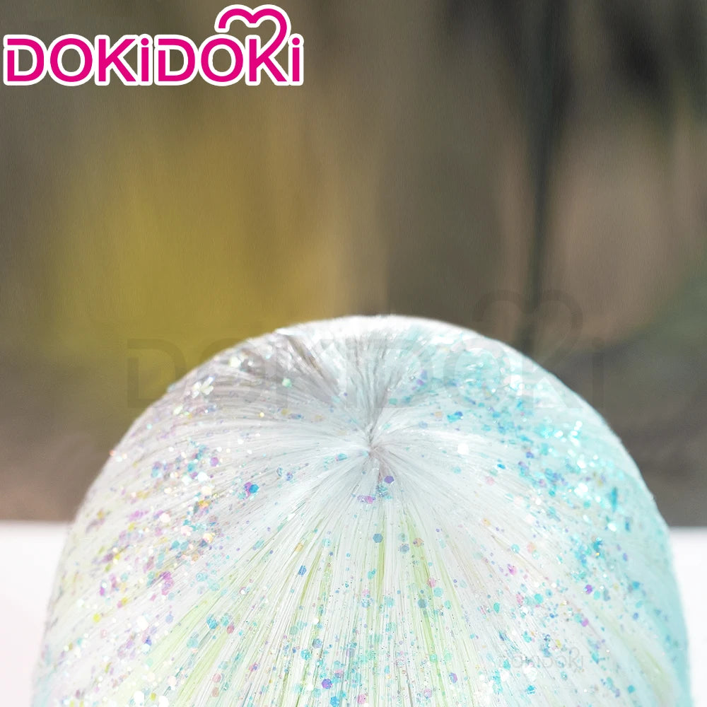 IN STOCK Diamond Wig Anime Land of the Lustrous DokiDoki Women 32cm Short Rainbow Gradient Heat Resistant Hair Free Wig Cap