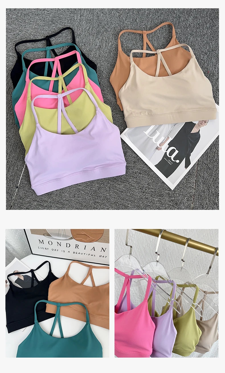 Women Fitness Sports Bra Top Sexy Beauty Back Shockproof Quick-Dry Gym Crop for Running Pilates Yoga