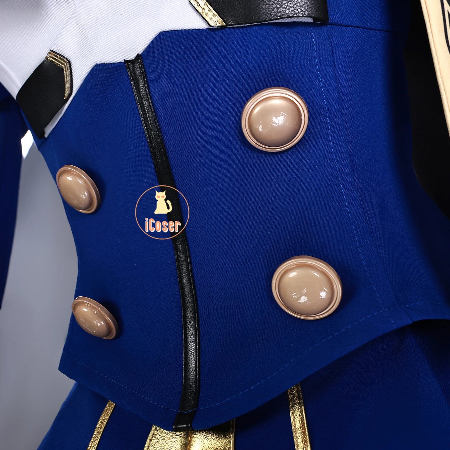 iCoser Honkai Star Rail Fate Saber Cosplay Costume Wig Blue Dress Uniform Outfit Halloween Party for Women Girls Carnival Props