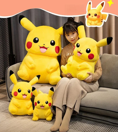 Cartoon Pikachu Plush Toy Lovely Peluche Stuffed Anime Pikachu Doll Kawaii Room Decor Soft Sofa Cushion Pillow Birthday Gifts
