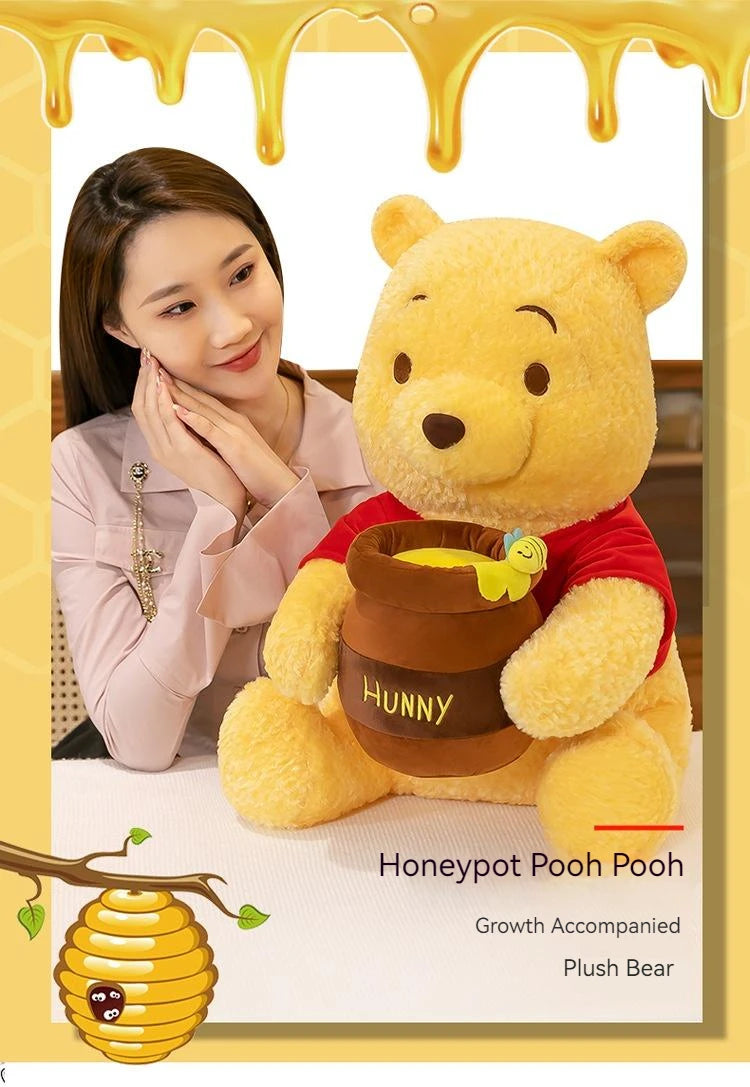 35-55cm Anime Honey Jar Winnie The Pooh Soft Plush Toys Pooh Bear Stuffed Animal Dolls Children Kids Kawaii Birthday Gift