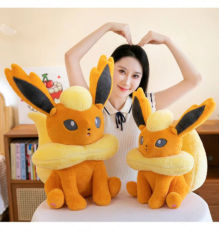 45/80cm Flareon Pokemon Plush Toys Large Anime Doll Cute Pillow Cartoon Giant Pokémon Plushie Stuffed Gift for Kids Christmas