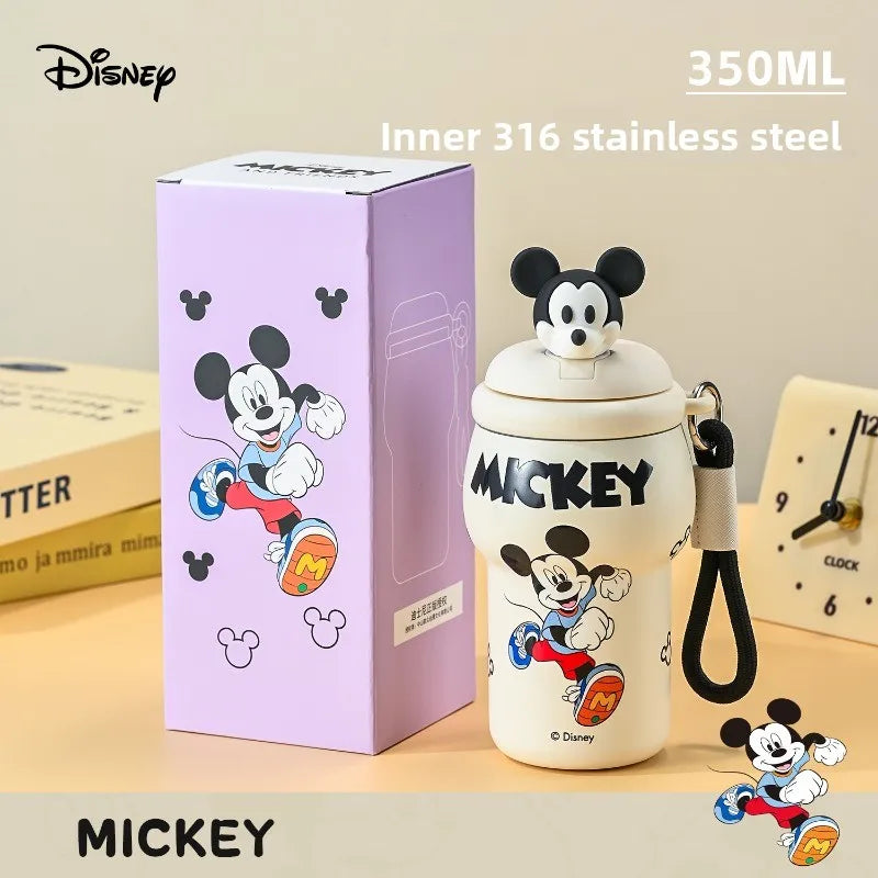 Anime Figure Stitch Coffee Mug Student Thermos Mug 350ml Thermos Cup Mickey Nick Judy Thermal Water Bottle Vacuum Flasks Gift