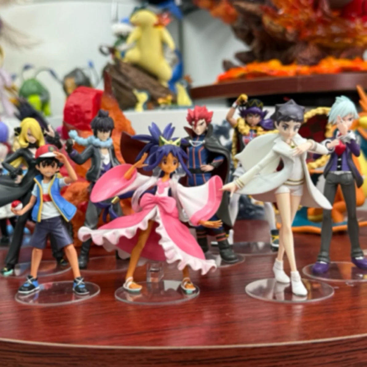 8pcs Anime PokéMon Figure Ash Ketchum Action Figures Iris Figurine Pvc Doll Desk Decora Statue Collection Model Christmas Gifts