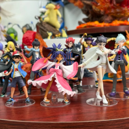 8pcs Anime PokéMon Figure Ash Ketchum Action Figures Iris Figurine Pvc Doll Desk Decora Statue Collection Model Christmas Gifts