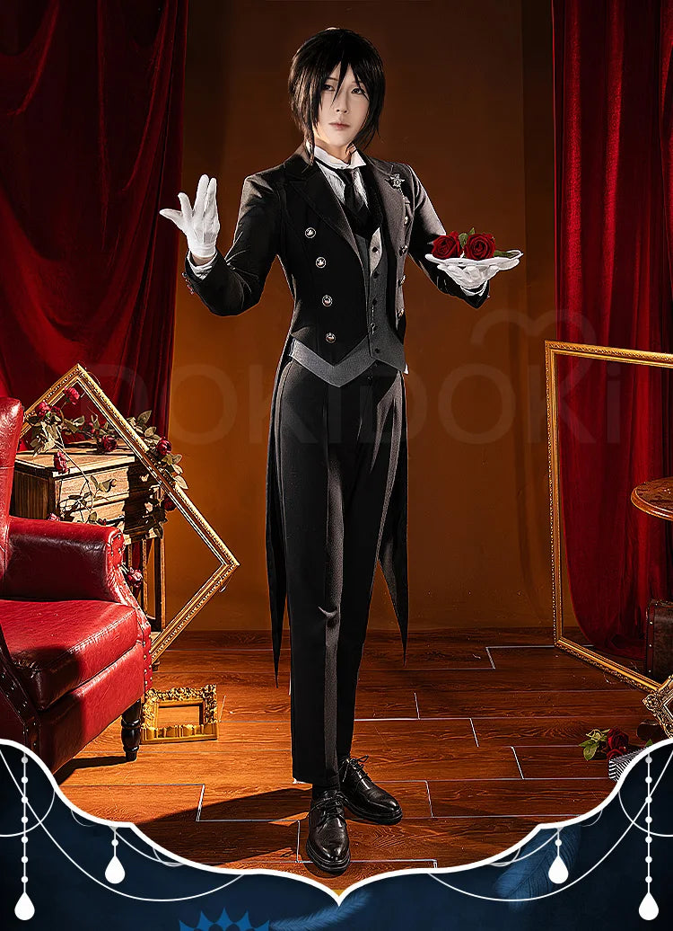 IN STOCK Ciel Sebastian Cosplay Costume Anime【S-3XL】DokiDoki-R Men Halloween Uniform Ciel Cosplay Plus Size
