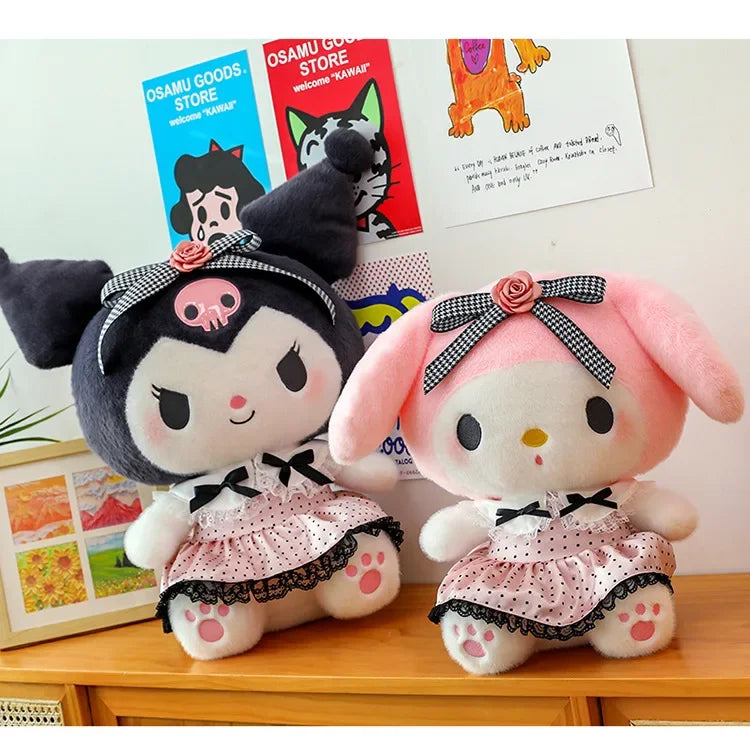 Sanrio Big Size 80cm Cute Kuromi My Melody Soft Stuffed Sofa Body Throw Pillow Plush Toys Dolls Kawaii Room Decor Holiday Gifts