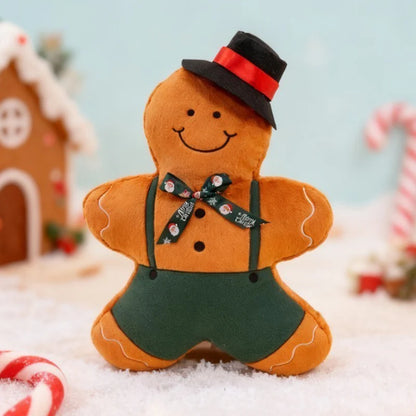 Big Festive Christmas Plush Pillow Cushion Adorable Snowman Gingerbread & Christmas Tree Design Soft Stuffed Plushies Home Decor