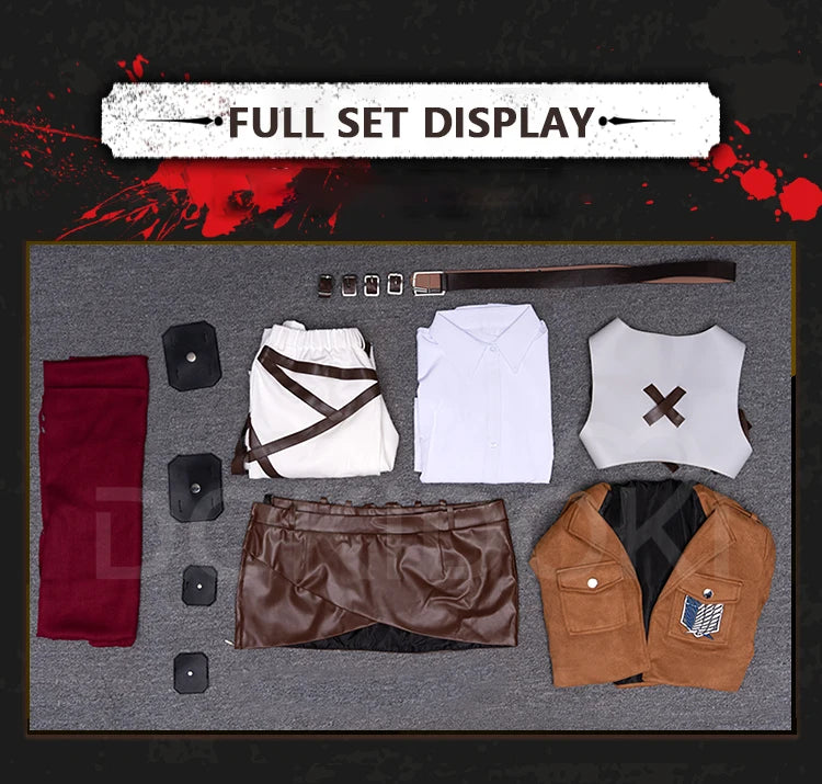 IN STOCK Erenn Mikasaa Levii Hangee Arminn Cosplay Costume Anime【S-3XL】DokiDoki-R Women Men Leather Plus size