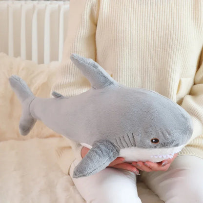 55-140cm Stuffed Lifelike Shark Plush Toy Stuffed Headed Shark Fierce Sea Animals Hug Throw Pillow Cushion for Boy Birthday