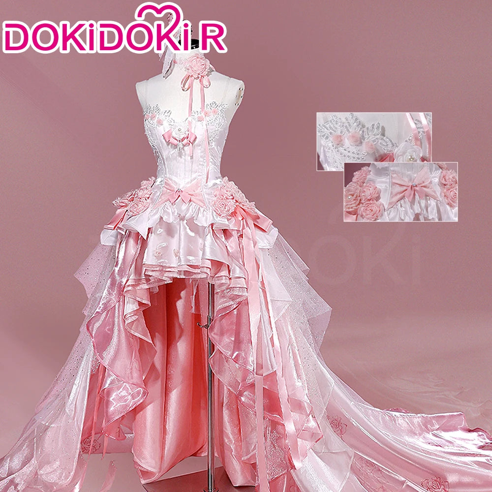 Yuuki Asuna Cosplay Costume Anime Sword Art Online Cosplay DokiDoki-R Women Pink Wedding Dress Asuna Unrestrained Emotion