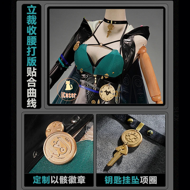 Zenless Zone Zero Lucia Cosplay Costume Wig Bodysuit Uniform Headwear Tail Spook Shack Halloween Party for Women Girls Outfit