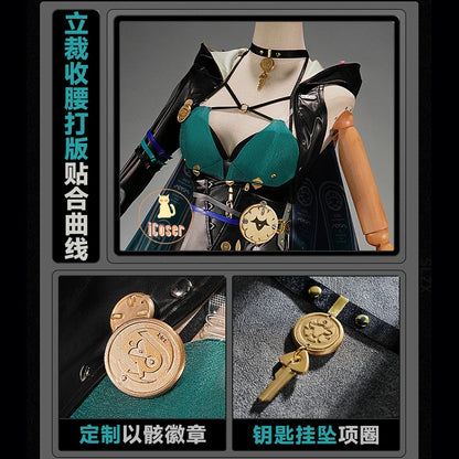 Zenless Zone Zero Lucia Cosplay Costume Wig Bodysuit Uniform Headwear Tail Spook Shack Halloween Party for Women Girls Outfit