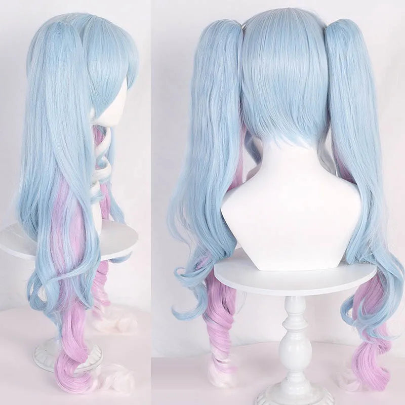 Anime Mikuu Snow And Demon Cosplay Wig 90cm 120cm Heat Resistant Fiber