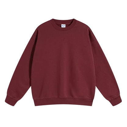 ZODF 2024 Autumn Winter Men's Basic O-Neck Sweatshirt Unisex Loose Solid 430gsm Terry Pullovers Streetwears HY0910