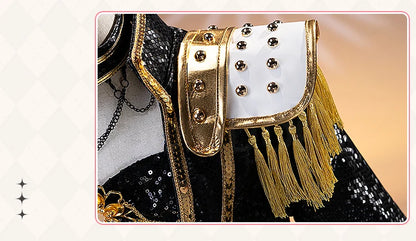 【Last Batch】IN STOCK Miraa Rumii Cosplay Costume【110-150】DokiDoki-N Halloween Family Girls Black Golden Suit Plus Size